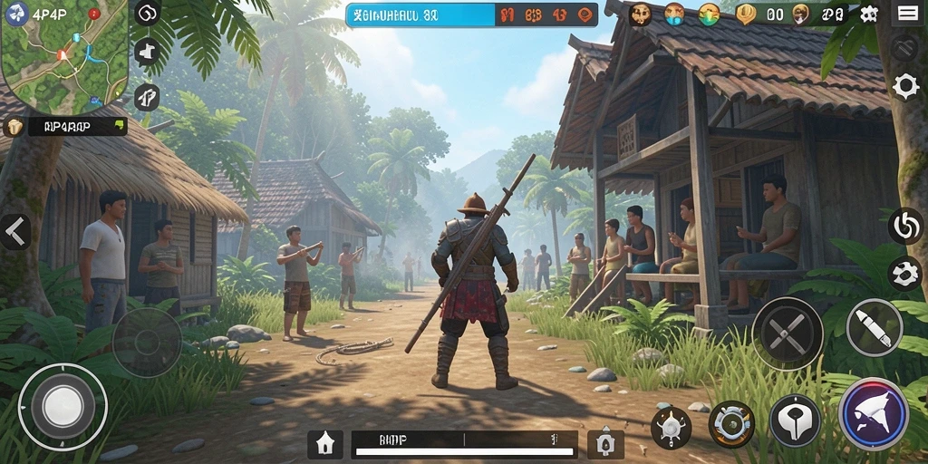 Tangkapan layar 4P4P menampilkan gameplay simulasi yang menarik dan interaktif.