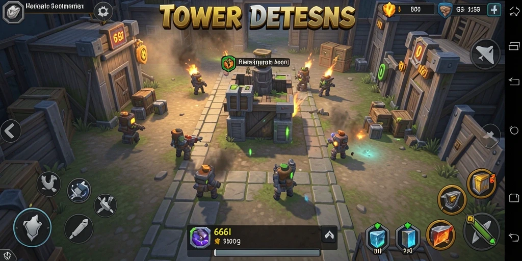 Screenshot menampilkan aksi mendebarkan dalam game Tower Defense 666I.