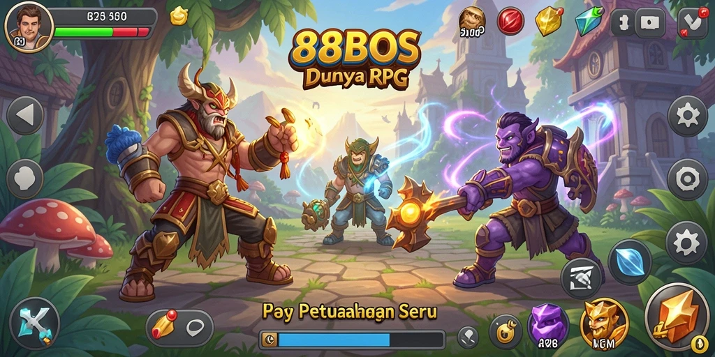 Tampilan gameplay RPG yang menegangkan di 88BOS.