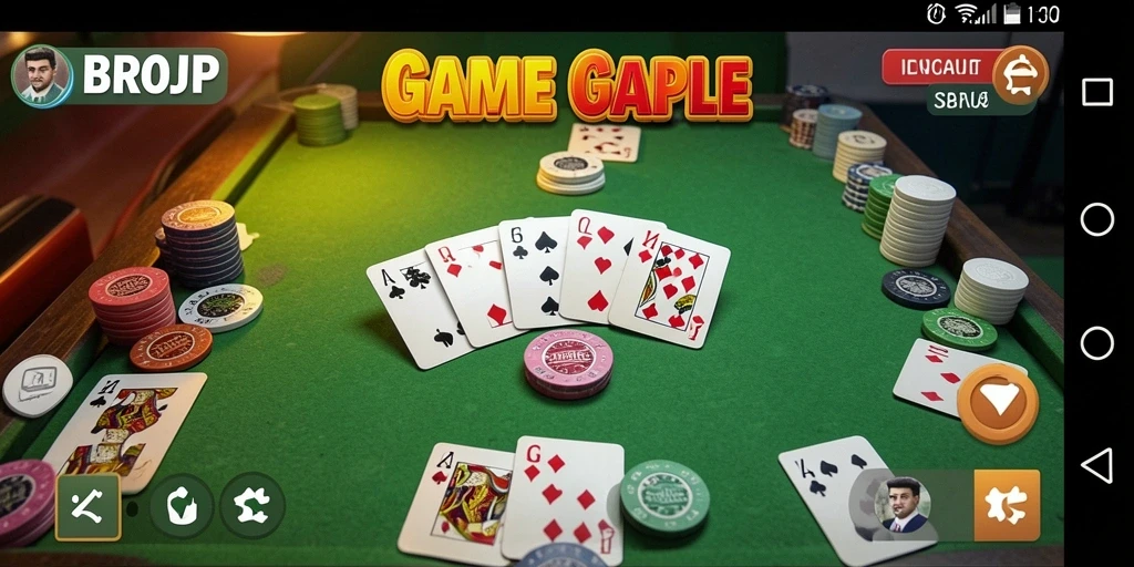 Tangkapan layar gameplay Gaple BROJP yang menarik.