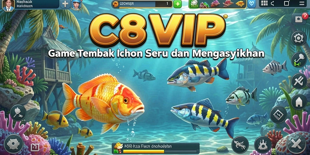 Screenshot utama C8VIP menampilkan gameplay Tembak Ikan yang seru dan mendebarkan.