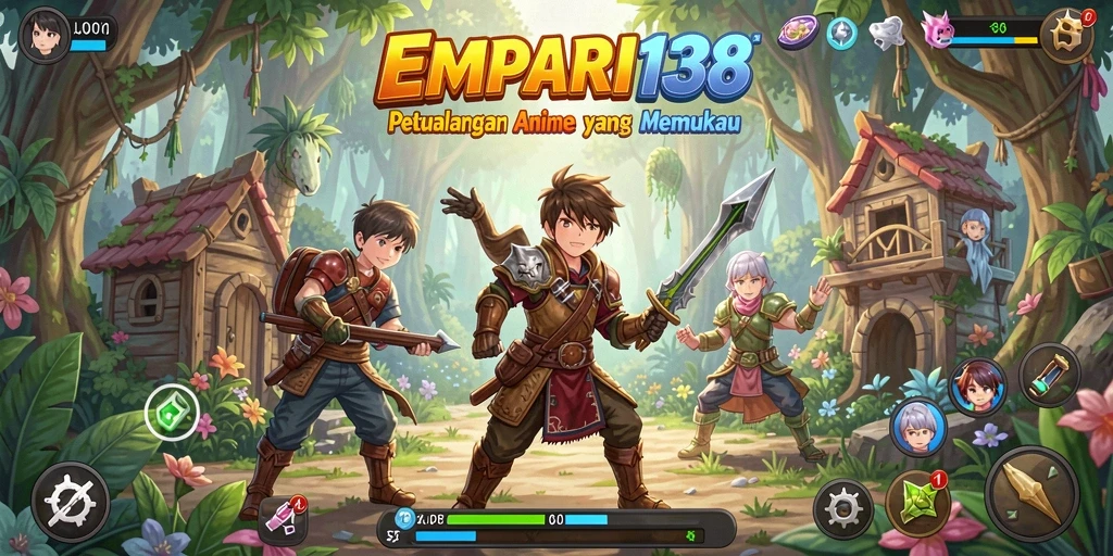 Tampilan gameplay <strong>EMPATI138</strong> yang menggugah, penuh aksi dan karakter Anime.