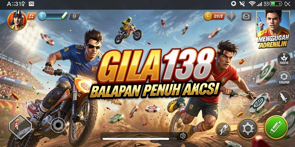 Tampilan seru dari gameplay balapan GILA138 yang mendebarkan.