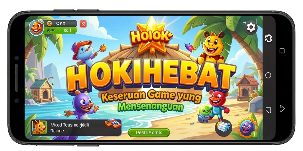 Screenshot gameplay HOKIHEBAT yang menyenangkan dan penuh warna.