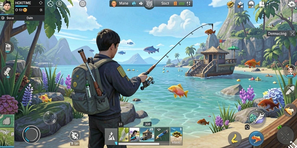 Tampilan utama gameplay HOKITIME dengan pemandangan alam memukau.