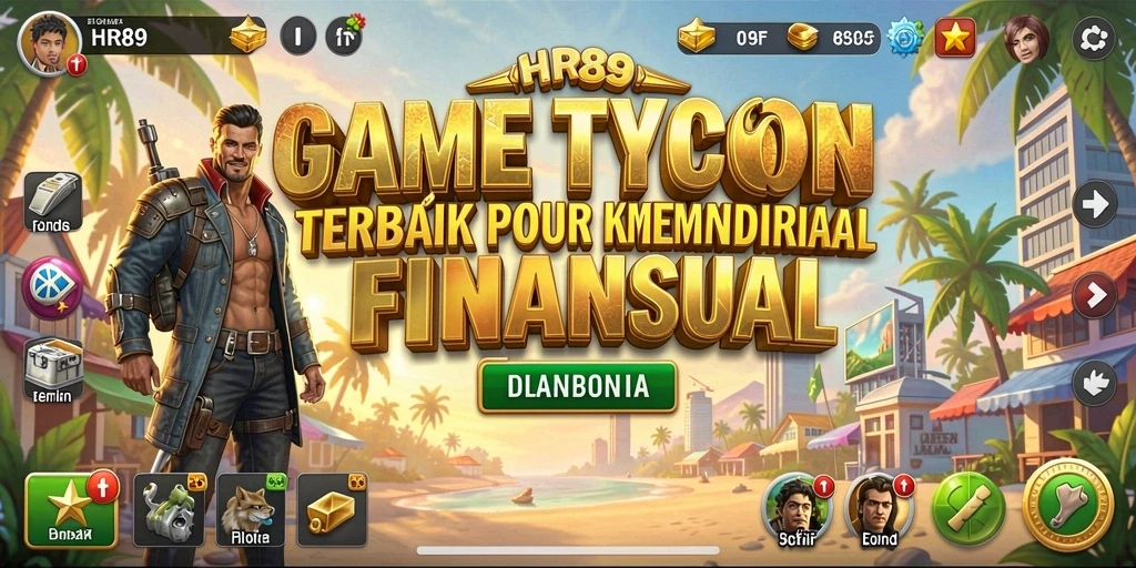 Tampilan gameplay <strong>HR89</strong> dengan pengelolaan bisnis yang mendalam.