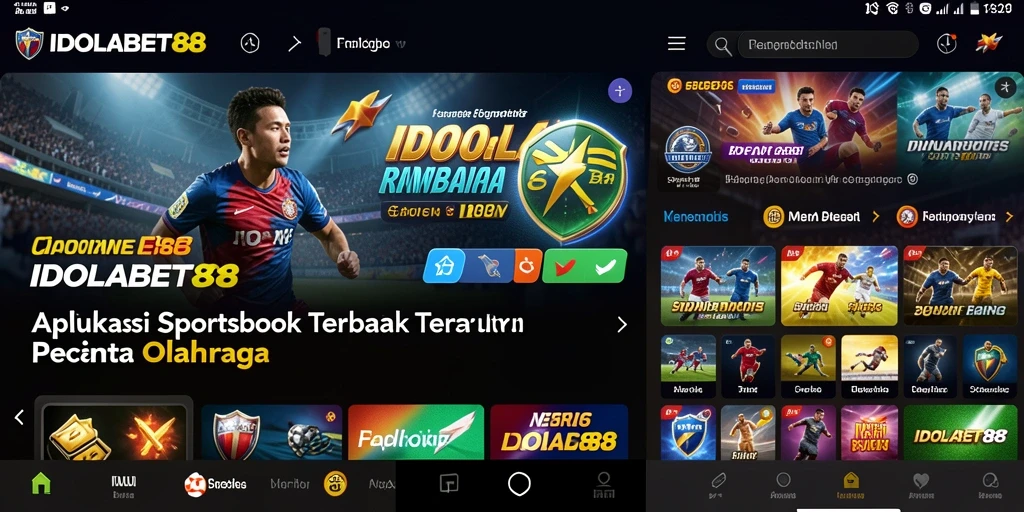 Screenshot IDOLABET88 menampilkan antarmuka taruhan olahraga yang menarik.