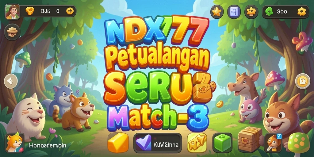 Screenshot IDX777 menampilkan gameplay Match-3 yang menarik dan penuh warna.