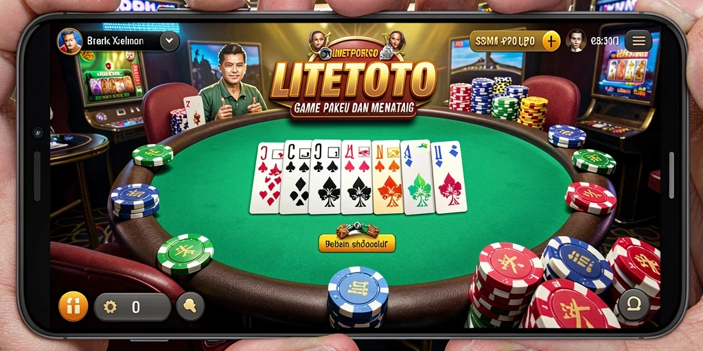 Tampilan gameplay seru dalam aplikasi LITETOTO poker.