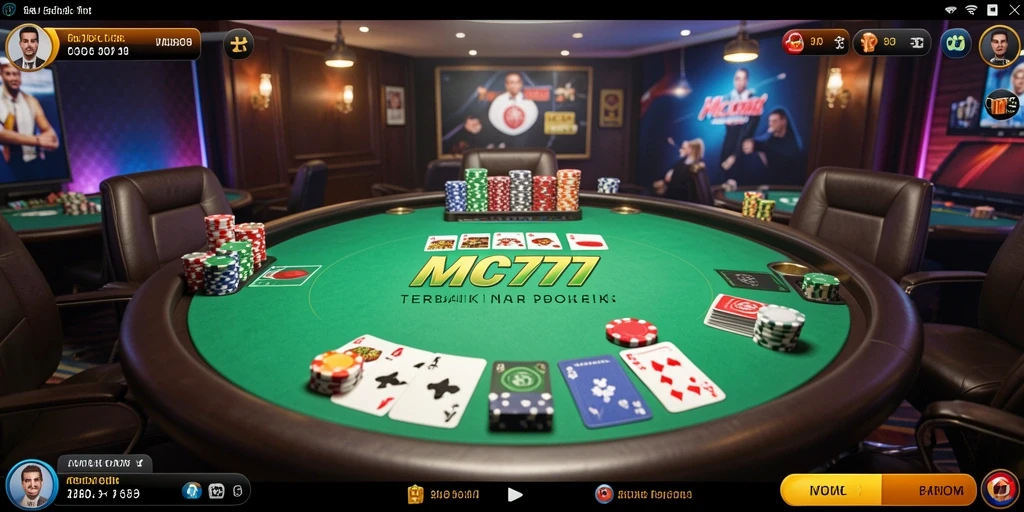 Tampilan gameplay poker yang seru dan interaktif di MC777.