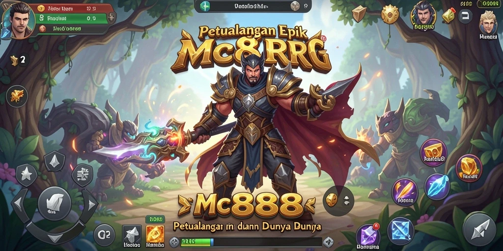 Tampilan gameplay menakjubkan dari MC888 saat bertarung melawan monster jahat.