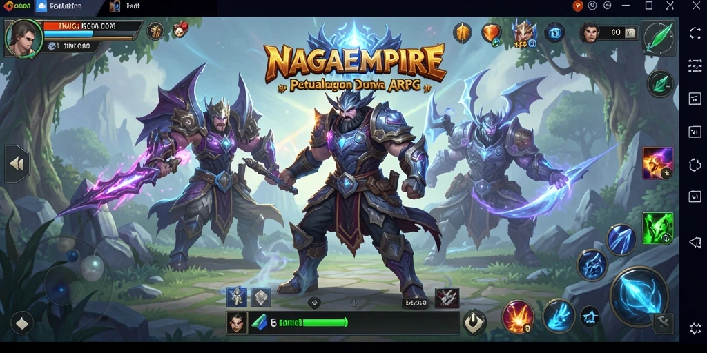 Screenshot NAGAEMPIRE menampilkan aksi pertarungan yang mendebarkan di dunia ARPG.