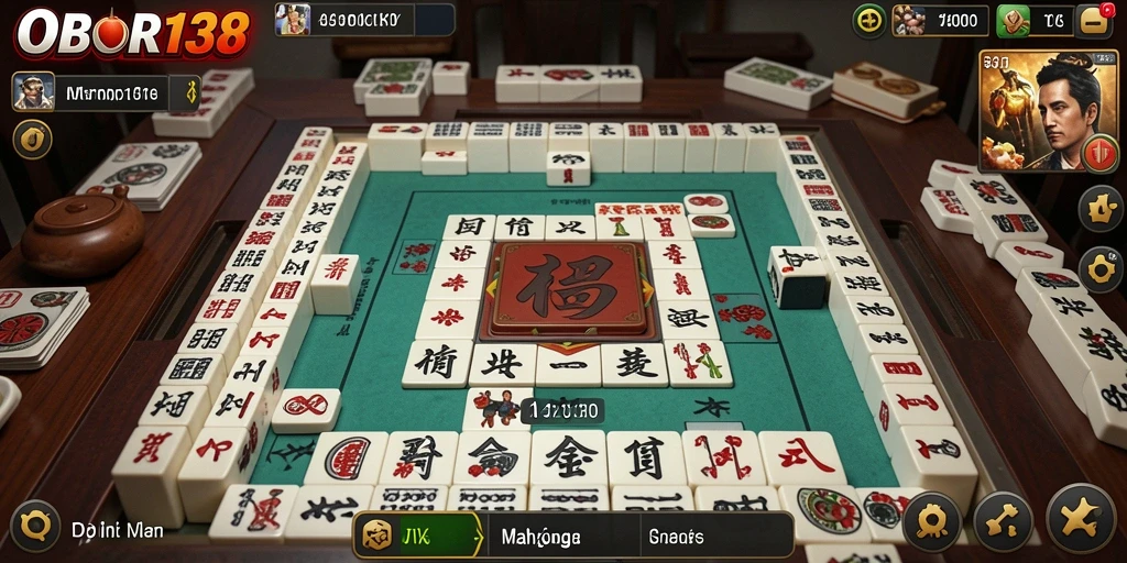Screenshot utama OBOR138 yang menunjukkan gameplay Mahjong yang menarik.