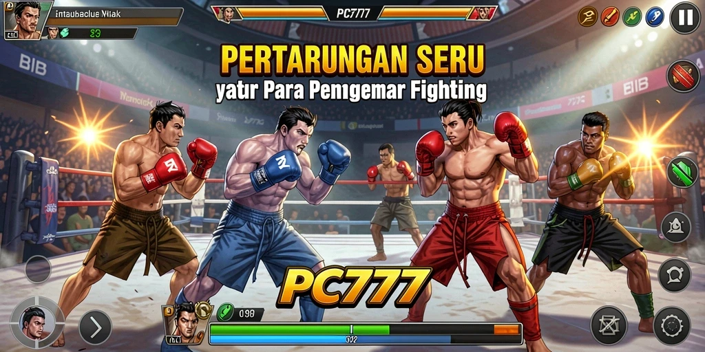 Tampilan aksi mendebarkan karakter dalam pertarungan di PC777.