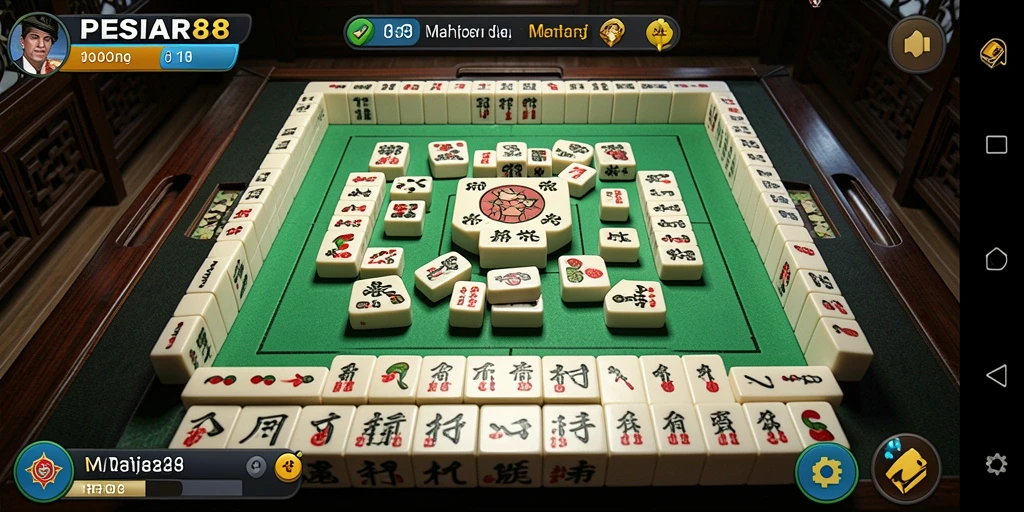 Tampilan gameplay seru PESIAR88 dengan ubin Mahjong yang berwarna-warni.