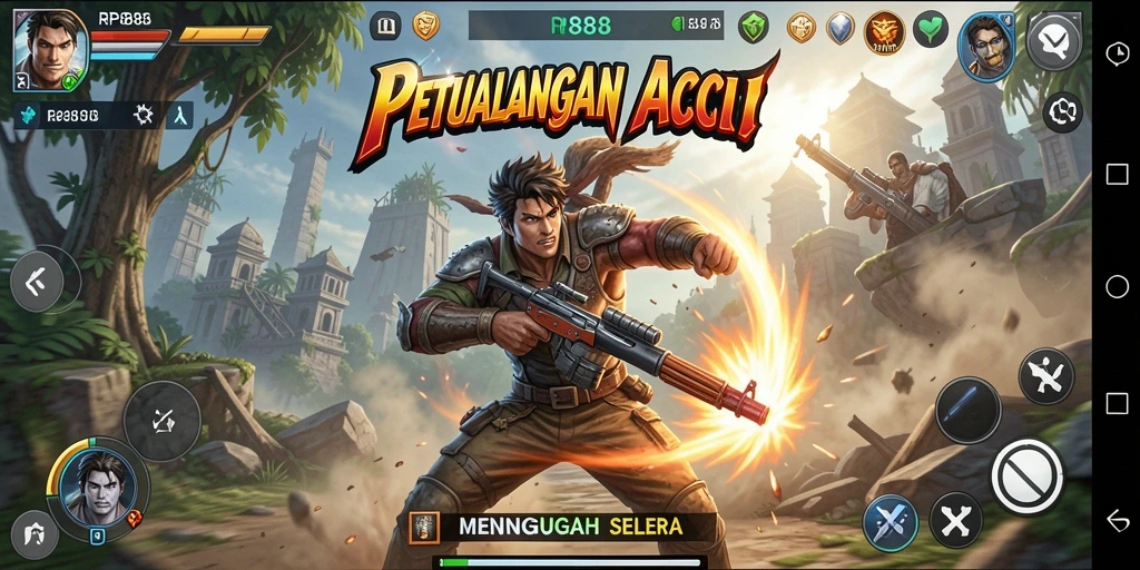 Tampilan gameplay seru dalam dunia RPG yang luas.