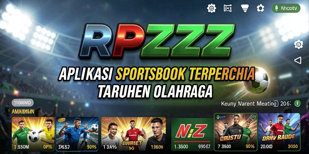 Screenshot utama RPZZZ menampilkan aksi taruhan olahraga yang dinamis.