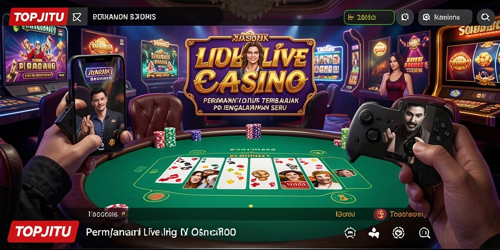 Tampilan gameplay Live Casino yang menarik dari TOPJITU.