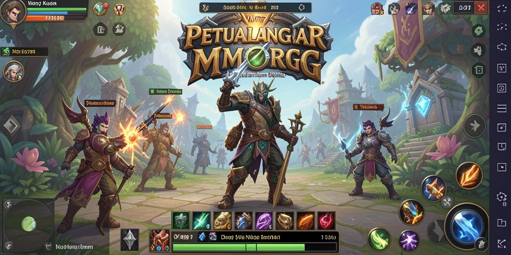 Tampilan gameplay <strong>VM777</strong> yang epik di dunia MMORPG.