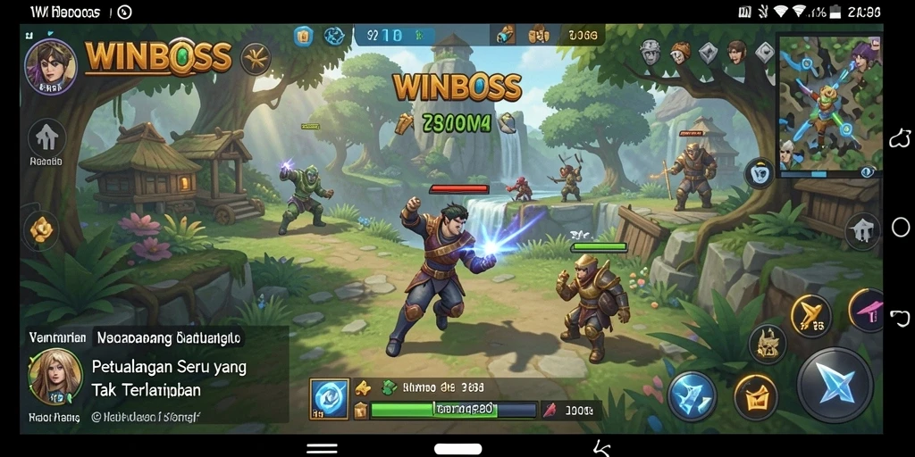 Tampilan gameplay yang menarik dalam WINBOSS.