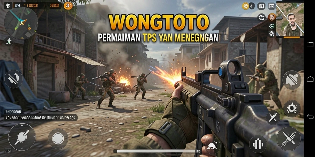 Screenshot utama WONGTOTO menampilkan aksi seru dalam permainan TPS.