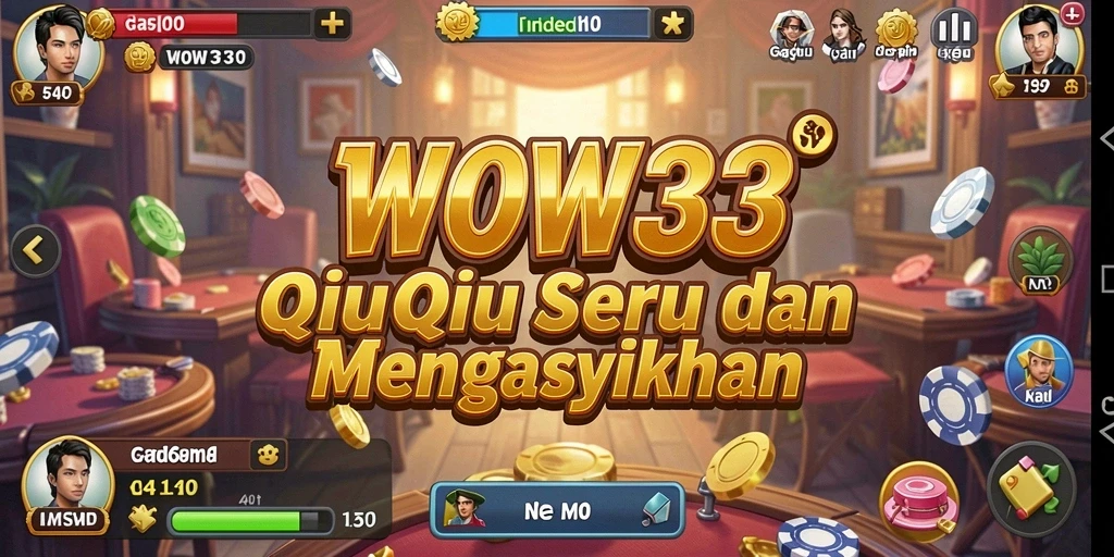 Screenshot gameplay WOW33 menampilkan aksi seru dalam permainan QiuQiu.